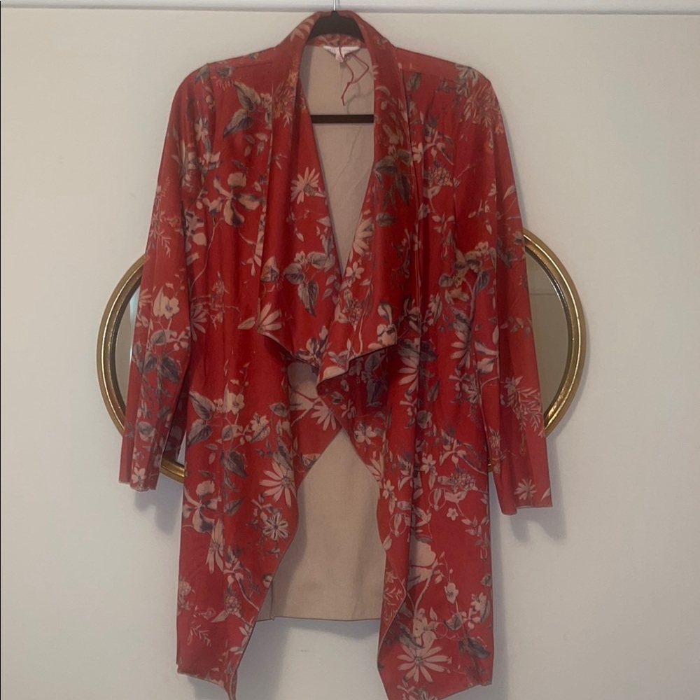 Solitaire Red Floral Cardigan